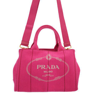 Prada Canapa Convertible 2way Tote Shoulder Bag Pink